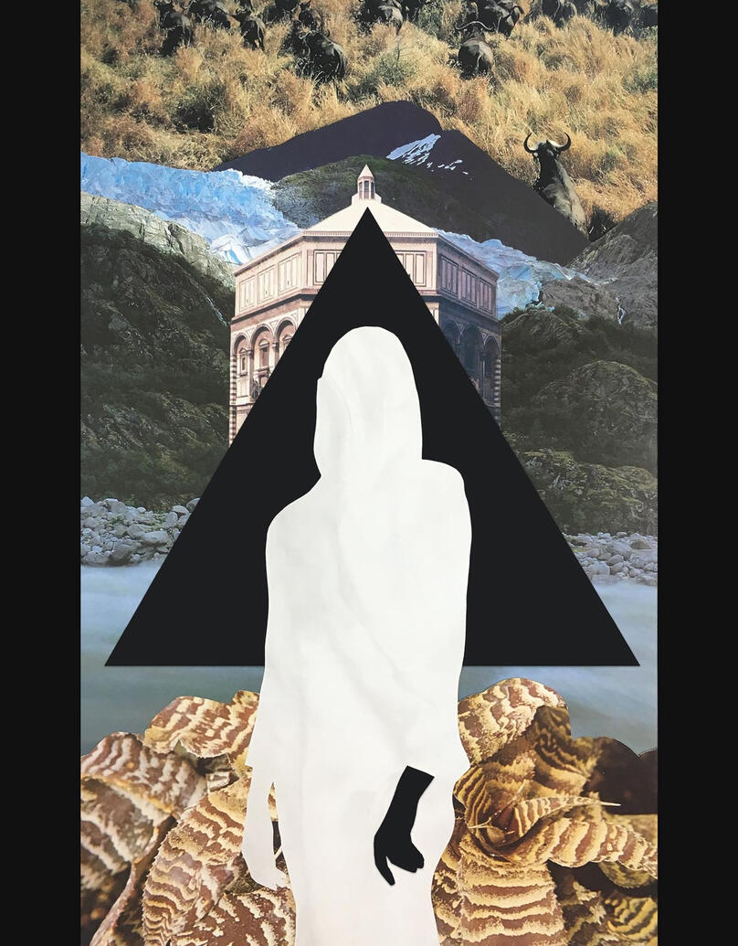 &#39;Abbes Obscura&#39; - Hand cut paper collage