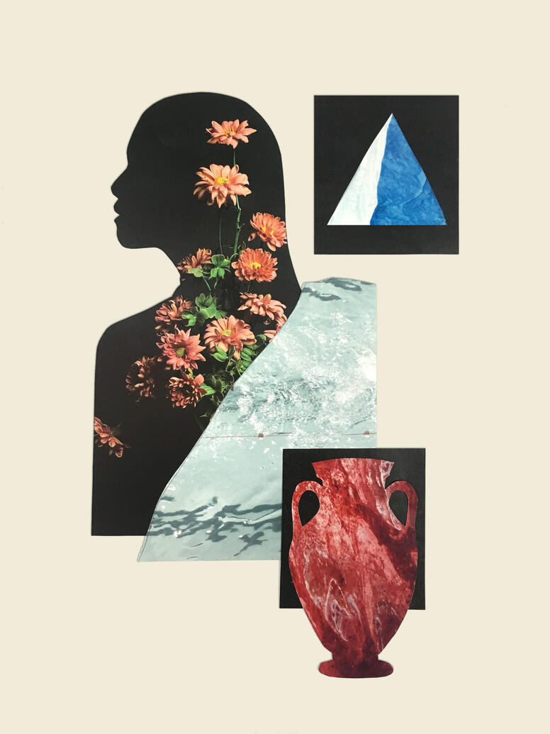 &#39;Quenched&#39; - Hand cut paper collage