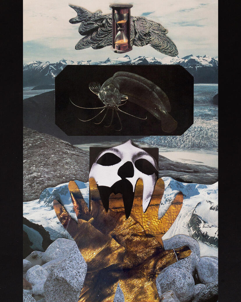 'Oscillations of Peak and Abyss' - Hand cut paper collage